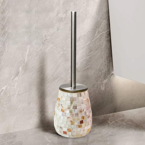 WDHODEC Natural Shell Toilet Brush and Holder Set