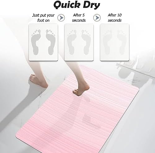 Ineffablex Cute Pink Gradient Bath Mat Quick Dry