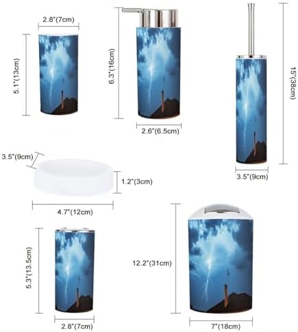 Boho Bathroom Accessories Set 6 Piece Modern