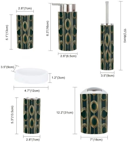 TRANQDEHOM 6-Piece Boho Bathroom Accessory Set 1