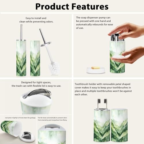 Boho Bathroom Accessory Set 6 Piece Modern Design 1