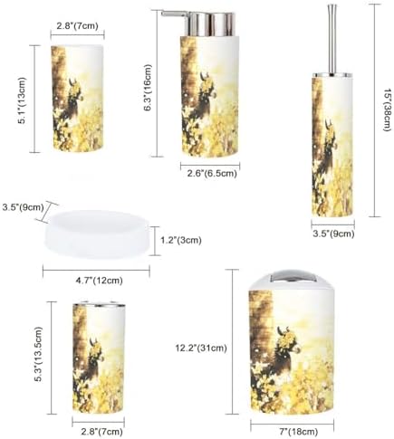 Boho Artistic Bathroom Accessory Set 6 Piece