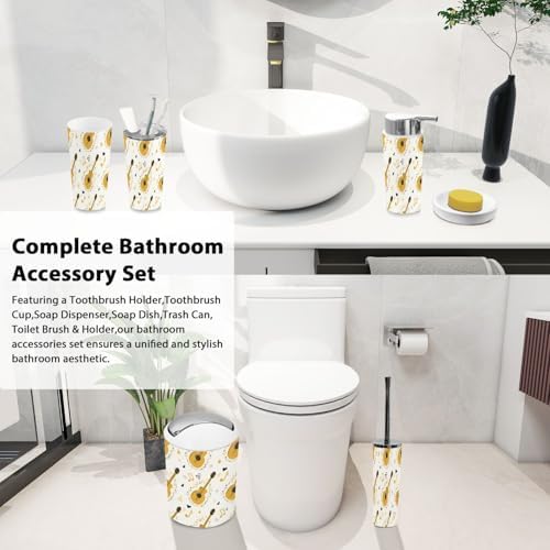Boho Musical Bathroom Accessory Set 6 Piece