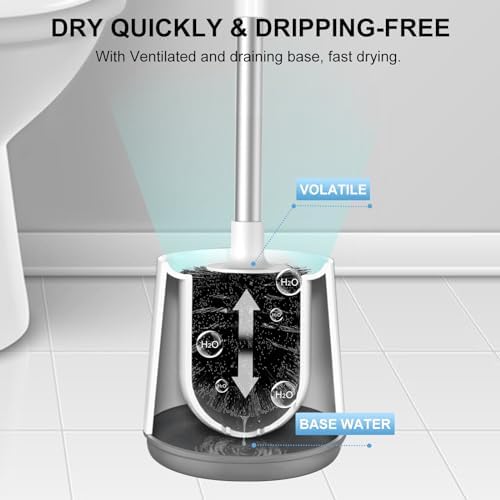 SetSail 2-in-1 Toilet Brush with Holder and Floor Scrubber