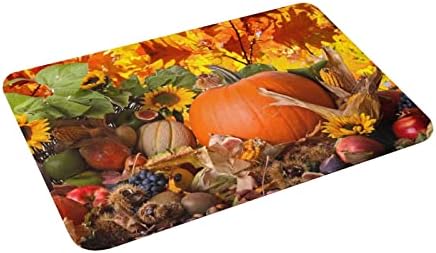 Soft Bath Mats with Pumpkin and Sunflower Design