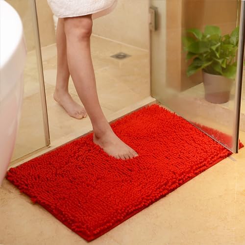 Gooddyiyukey Pink Bath Rug 27x18 Inch Shaggy Non-Slip