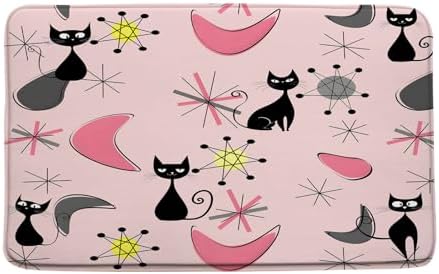 GCTNBJL Mid Century Bath Mat with Retro Design