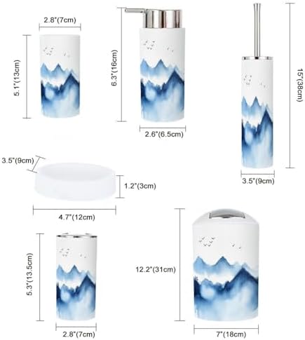 Boho Style 6 Piece Bathroom Accessory Set