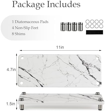 MASHDE Stone Drying Tray - 11 x 47 White Marble 1