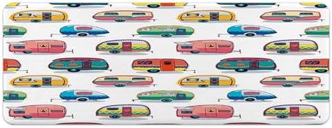 JAWO Happy Camper Bath Mat - Retro Non-Slip Doormat for RV