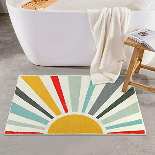 Uphome Boho Bath Rug Velvet Non-Slip Soft 20x31 Inch