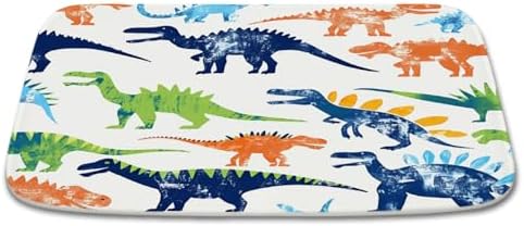 Funny Jurassic Dinosaur Bath Rug Non Slip Cartoon Kids Dino Theme 16x24 Inches