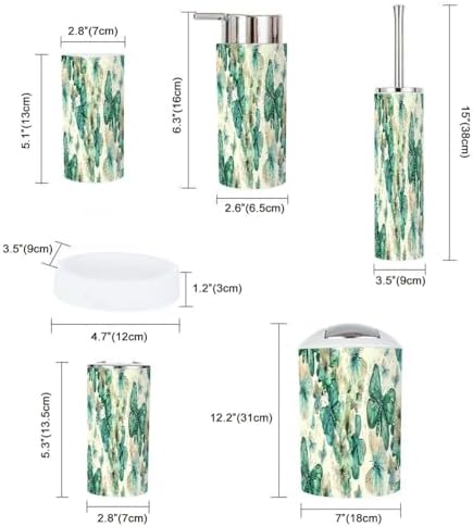 Boho Emerald Gold Bathroom Accessory Set 6 Piece 1