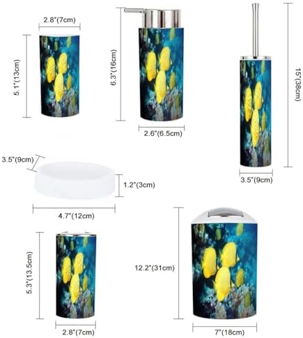 Bathroom Accessory Set 6 Piece Modern Boho Style