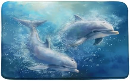 Dolphin Bath Mat Nautical Design 16X24 Inch