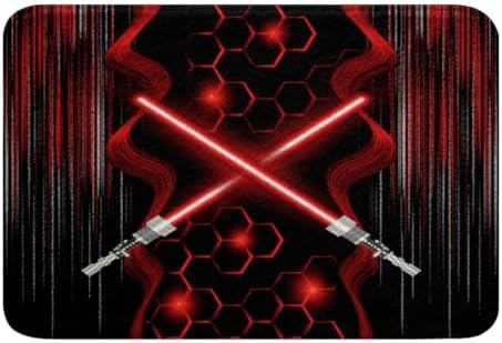 Feelyou Red and Black Geometry Bath Rug 16x24 Inch