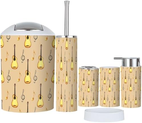 TRANQDEHOM 6-Piece Boho Musical Bathroom Accessory Set