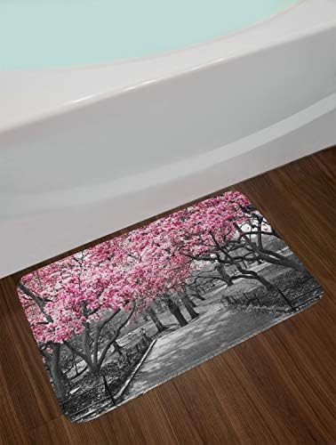 Lunarable NYC Bath Mat - Blossoms in Central Park Landscape