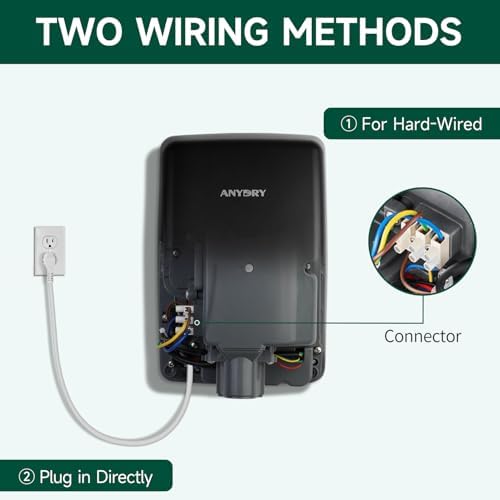Anydry Compact Hand Dryer with 1350W Power and Matte Black Finish