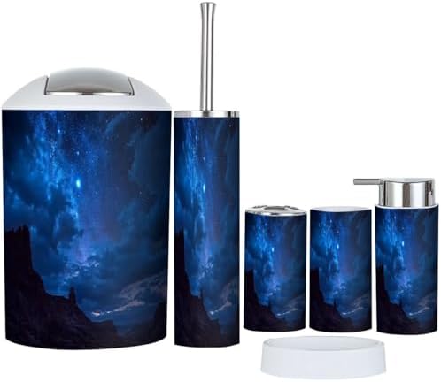 Boho Night Sky Bathroom Accessory Set 6 Piece