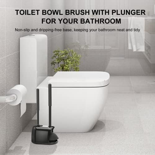 SetSail Toilet Brush and Plunger Set with Automatic Lid