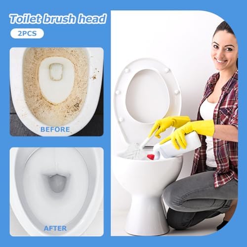 Jeukwud 2pcs Toilet Brush Replacement Head