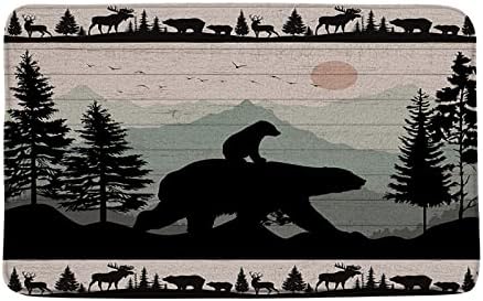 RDRUVA Bear Rustic Bathroom Rug