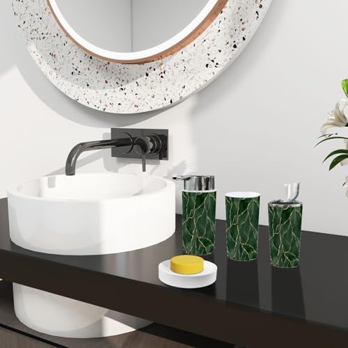 TRANQDEHOM Boho Green Bathroom Accessory Set 6 Piece