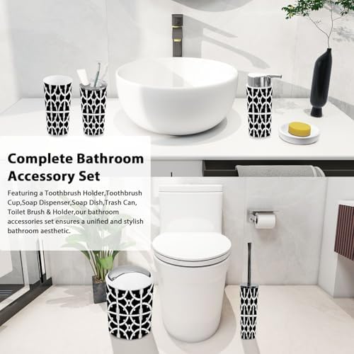 Boho Circles Bathroom Accessory Set 6 Piece