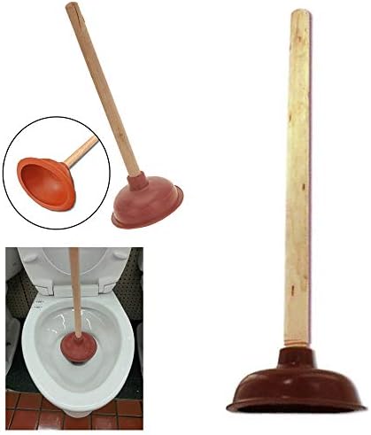 ATB Heavy Duty Toilet Plunger with Wooden Handle