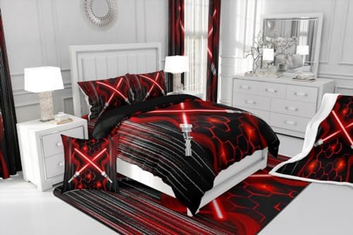 Feelyou Red and Black Geometry Bath Rug 16x24 Inch