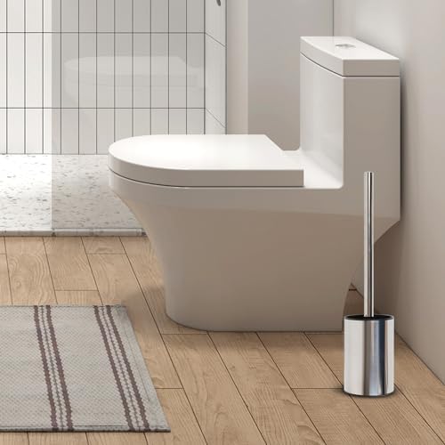 Loyled Toilet Brush with Holder 360 Deep Clean Anti-Drip Stainless Steel
