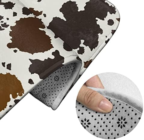 MZERSE Quick Dry Bath Mat with Brown Skin Milk Cow Print