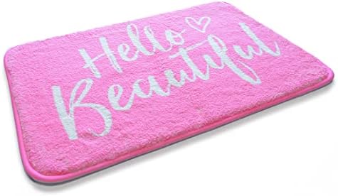 Planzo Hello Beautiful Bath Plush Rug 24x16 Pink
