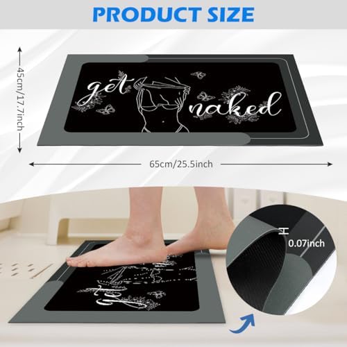 Get Naked Bath Mat - Super Absorbent Quick Dry Bathroom Rug