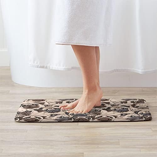 MZERSE Water Absorbent Memory Foam Bath Rug with Flannel