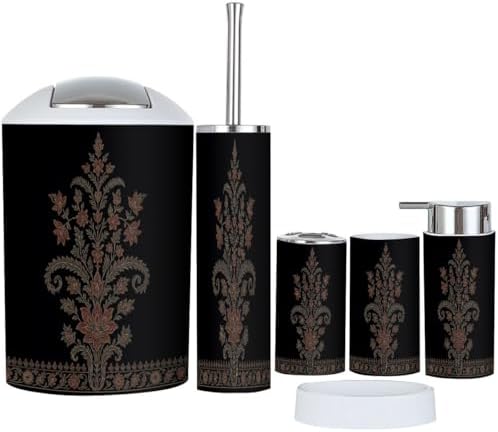 Boho Bathroom Accessories Set 6 Piece Modern Design