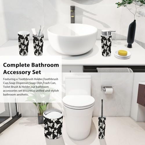 TRANQDEHOM 6-Piece Boho Decorative Bathroom Accessory Set
