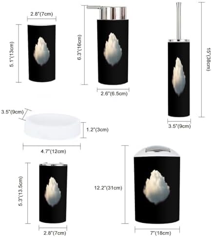 Boho Cloud Black 6-Piece Bathroom Accessory Set