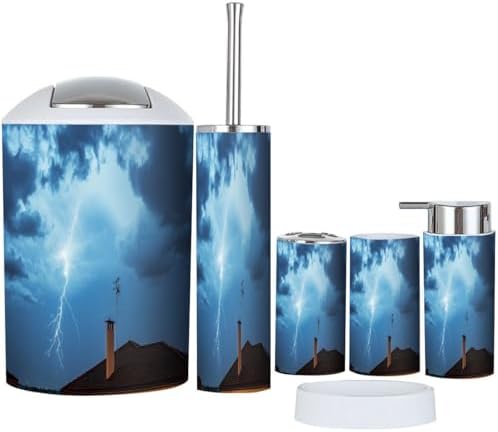 Boho Bathroom Accessories Set 6 Piece Modern
