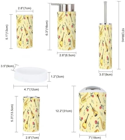 Boho Musical Bathroom Accessory Set 6 Piece 1