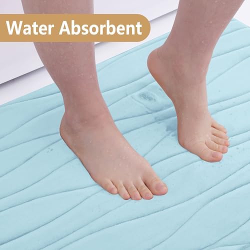 Buganda Memory Foam Sky Blue Bath Rug 36x24 1