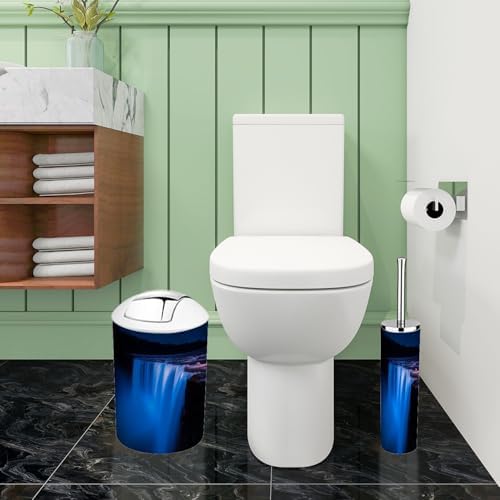 Boho Falls Bathroom Accessory Set 6 Piece Blue Light Rainbows