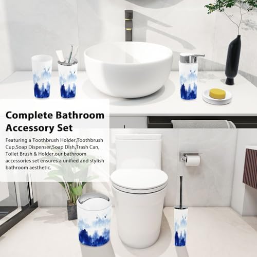 Boho Flock Birds Bathroom Accessory Set 6 Piece
