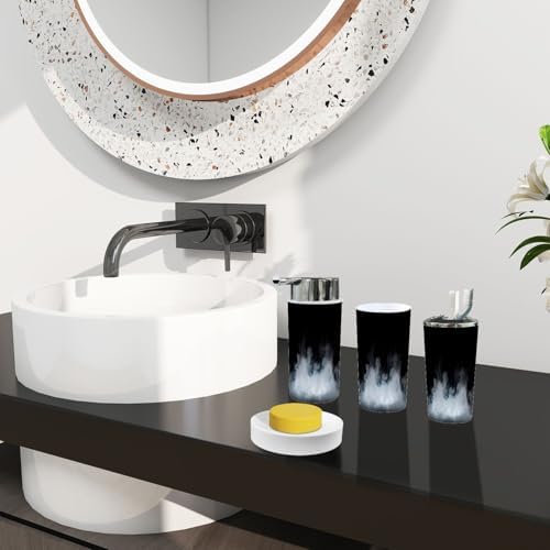 Boho Fog Black 6-Piece Bathroom Accessories Set
