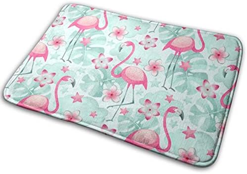 MZERSE Water Absorbent Memory Foam Bath Rug with Flamingo Design