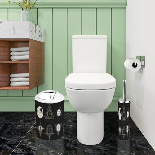 Boho Bathroom Accessory Set 6 Piece Black