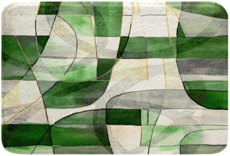 Feelyou Geometric Green Marble Bath Rug 20x32 1