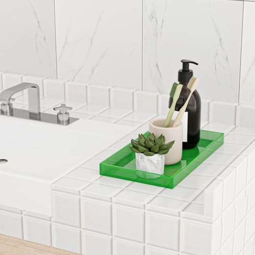 Emerald Green Acrylic Vanity Tray 12x6 for Bathroom and Vanity