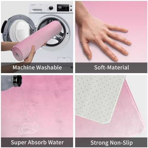 Soft Flannel Non-Slip Bath Mat 16x24inch